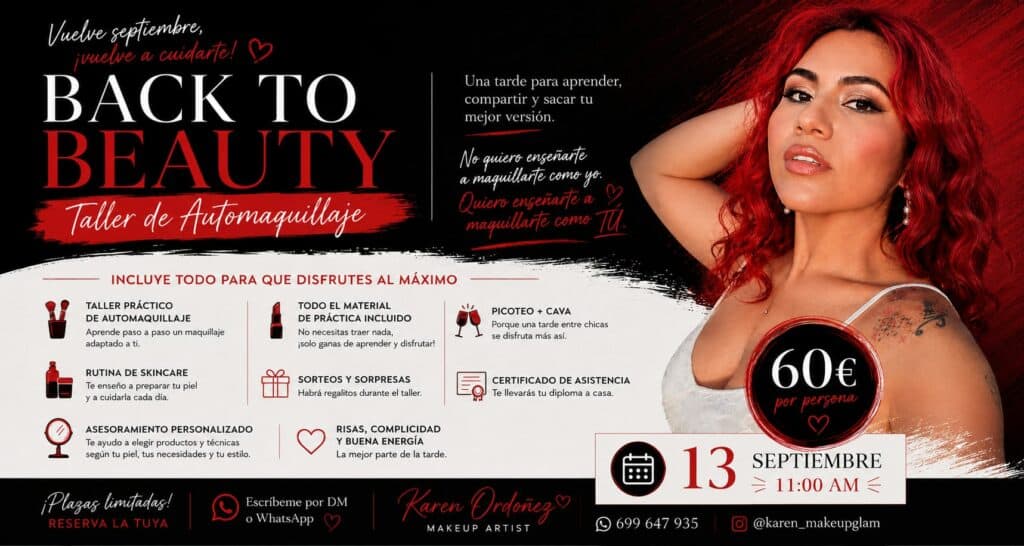 Back to beauty · taller de automaquillaje